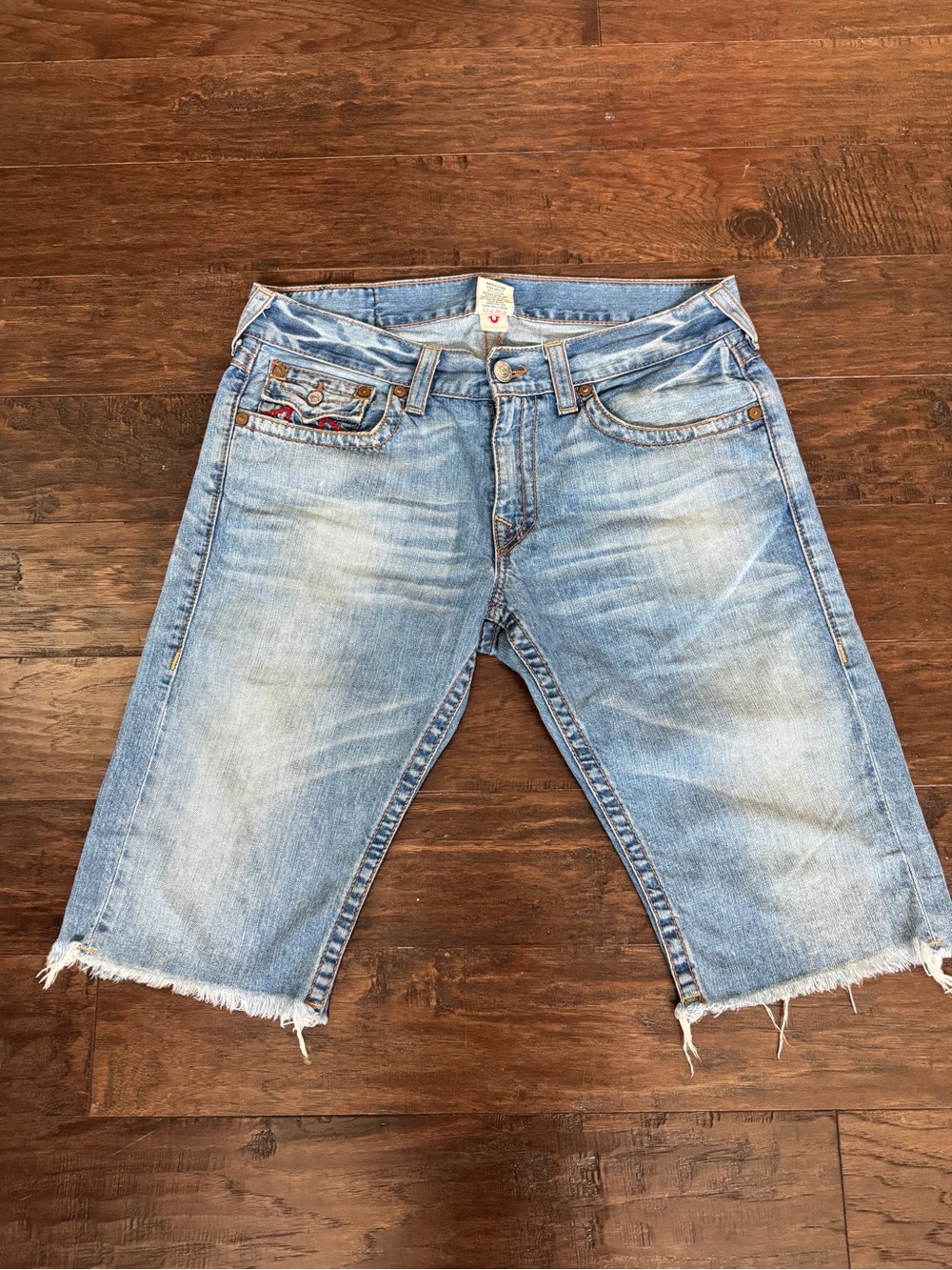 True Religion Light Blue Men’s Relaxed Cut-Off Jeans